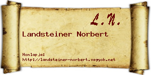 Landsteiner Norbert névjegykártya